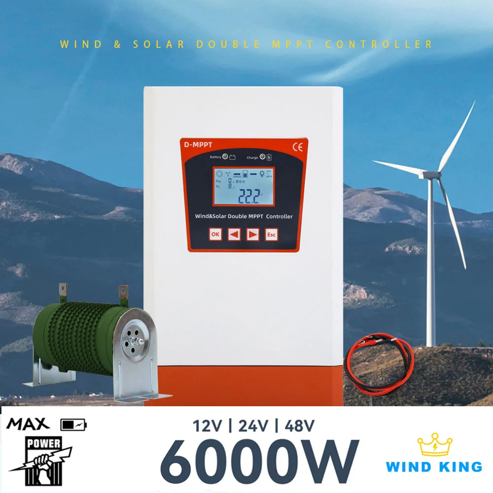 Home Use Max 6000W Double MPPT Hybrid Charge Controller Better Efficiency Solar & Wind Hybrid System 12v 24v 48v Auto
Home Use Max 6000W Double MPPT Hybrid Charge Controller Better Efficiency Solar & Wind Hybrid System 12v 24v 48v Auto