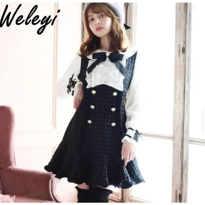 Japanese Mine Series Sweet Girl Ruffle Dress for Women Spring and Autumn Lolita Mass-produced Long Sleeve Plaid Thin Dresses
Japanese Mine Series Sweet Girl Ruffle Dress for Women Spring and Autumn Lolita Mass-produced Long Sleeve Plaid Thin Dresses