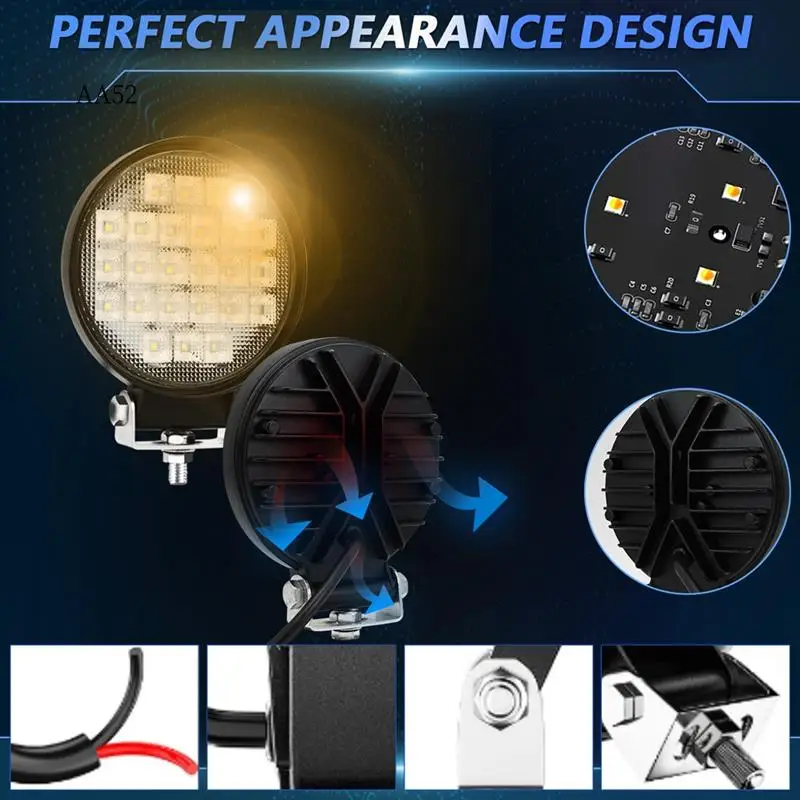 AS-Heavy-Duty LED Work Lights, 4-Inch Round 72W Flood Lamps, 2PCS For Tractors, Trucks, Boats, Atvs, Utvs
AS-Heavy-Duty LED Work Lights, 4-Inch Round 72W Flood Lamps, 2PCS For Tractors, Trucks, Boats, Atvs, Utvs