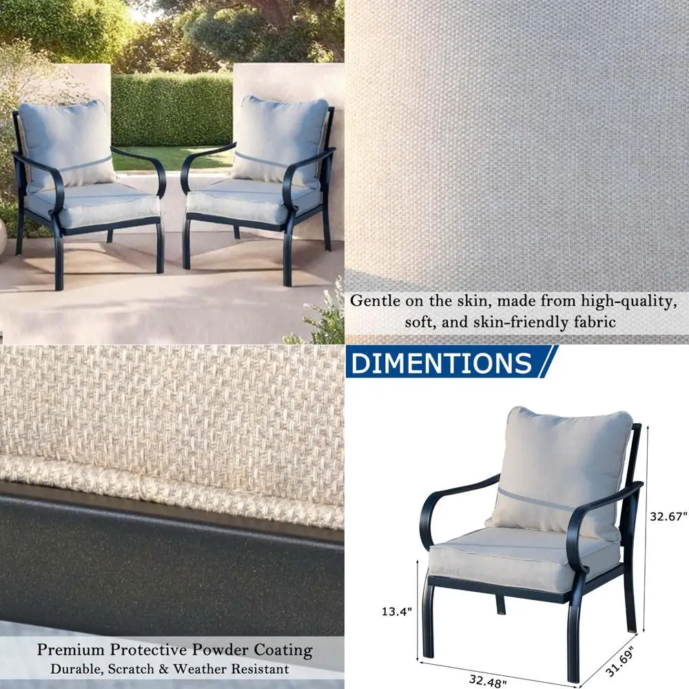 Outdoor Metal Patio Loveseat Set with Durable Steel Frame and Comfortable Plush Cushions for Deck and Balcony
Outdoor Metal Patio Loveseat Set with Durable Steel Frame and Comfortable Plush Cushions for Deck and Balcony