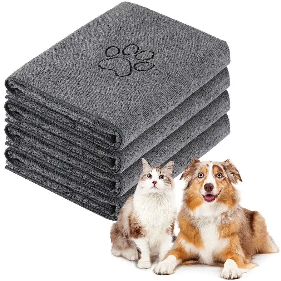 Набор из 4 полотенец для собак: большие, из микрофибры, для сушки и груминга, впитывающие, мягкие, с вышитой лапкой, для маленьких и средних пород
Набор из 4 полотенец для собак: большие, из микрофибры, для сушки и груминга, впитывающие, мягкие, с вышитой лапкой, для маленьких и средних пород