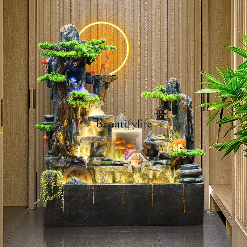 Rockery flowing water fountain landscape circulating water office living room decoration
Rockery flowing water fountain landscape circulating water office living room decoration