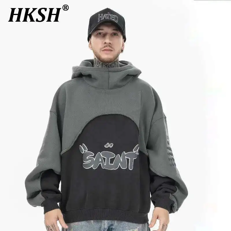 HKSH Men's Tide 2024 Autumn Winter New Trendy 3D Foam Color Contrast Hoodie Velvet Off Shoulder Patchwork Chic Sweatshirt HK3398
HKSH Men's Tide 2024 Autumn Winter New Trendy 3D Foam Color Contrast Hoodie Velvet Off Shoulder Patchwork Chic Sweatshirt HK3398