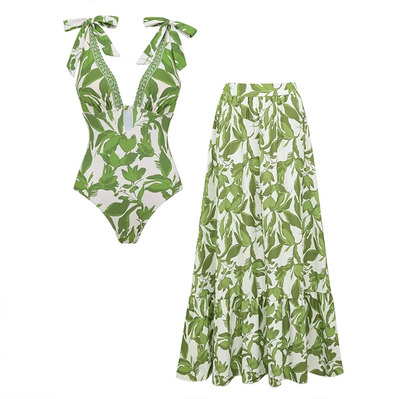 Vintage Tie Shoulder Green Leaves Print Ruffled Sexy One Piece Swimsuit Monokini Female Bodysuit Girl Beach Bathing Suit
Vintage Tie Shoulder Green Leaves Print Ruffled Sexy One Piece Swimsuit Monokini Female Bodysuit Girl Beach Bathing Suit
