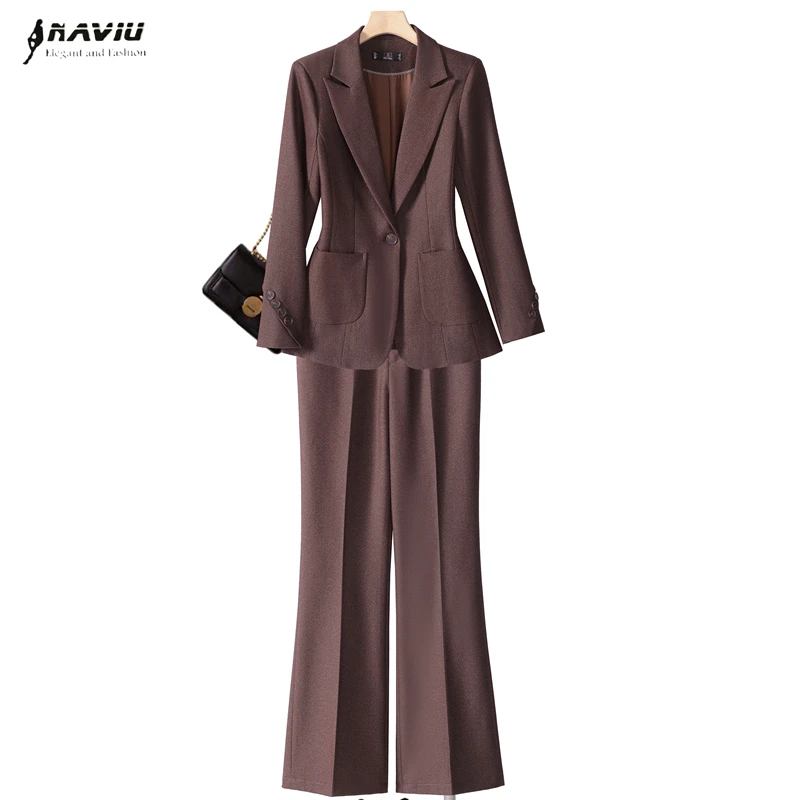 NAVIU Женский брючный костюм Розовый Коричневый Зеленый Высококачественный однотонный офисный женский деловой рабочий комплект из 2 предметов Формальный блейзер и брюки 
NAVIU Женский брючный костюм Розовый Коричневый Зеленый Высококачественный однотонный офисный женский деловой рабочий комплект из 2 предметов Формальный блейзер и брюки