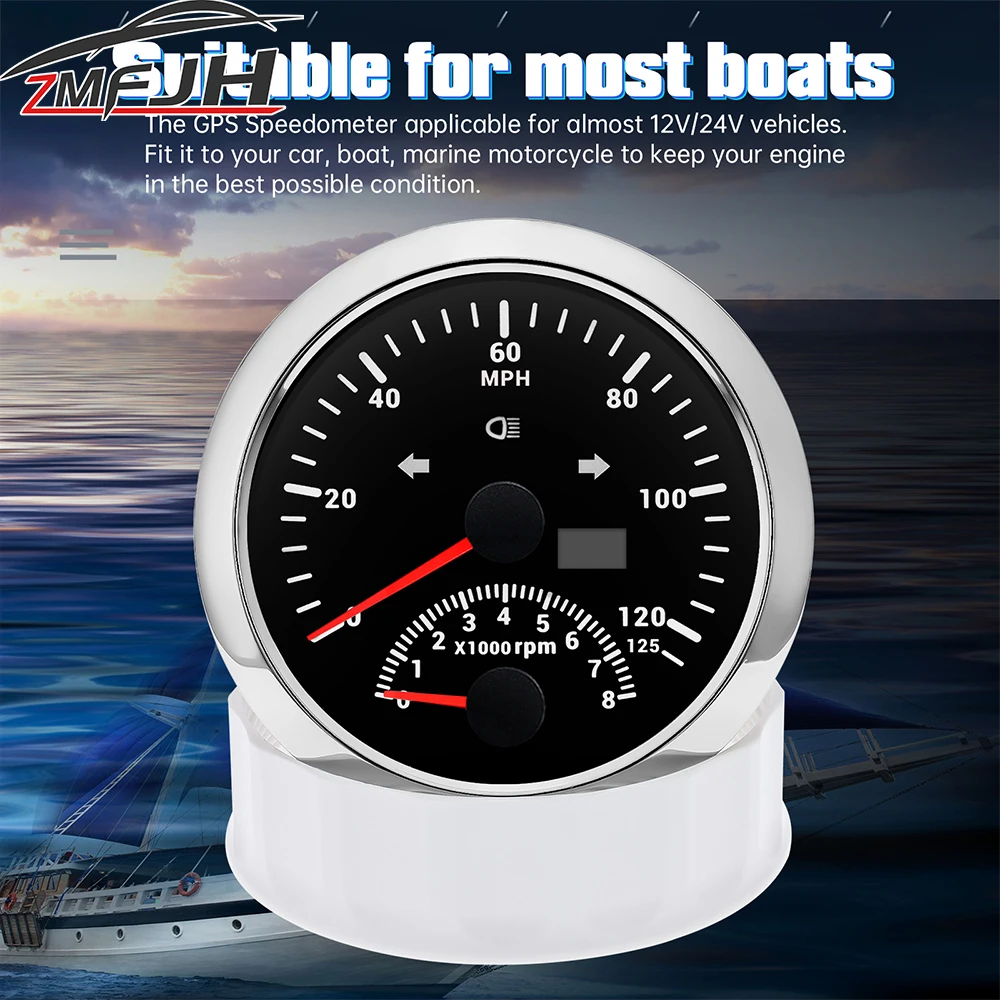 85mm Digital GPS Speedometer 8000RPM Tachometer 0-125KMH/MPH GPS Speed Gauge For Marine Boat Car Truck 12V 24V 2 in 1 Gauge
85mm Digital GPS Speedometer 8000RPM Tachometer 0-125KMH/MPH GPS Speed Gauge For Marine Boat Car Truck 12V 24V 2 in 1 Gauge