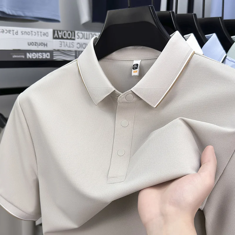 High-End Ice Silk Embroidered Short Sleeve Shirt Men's Casual Pure Color T-Shirt CleanFit Style Thin Fabric Business Casual
High-End Ice Silk Embroidered Short Sleeve Shirt Men's Casual Pure Color T-Shirt CleanFit Style Thin Fabric Business Casual