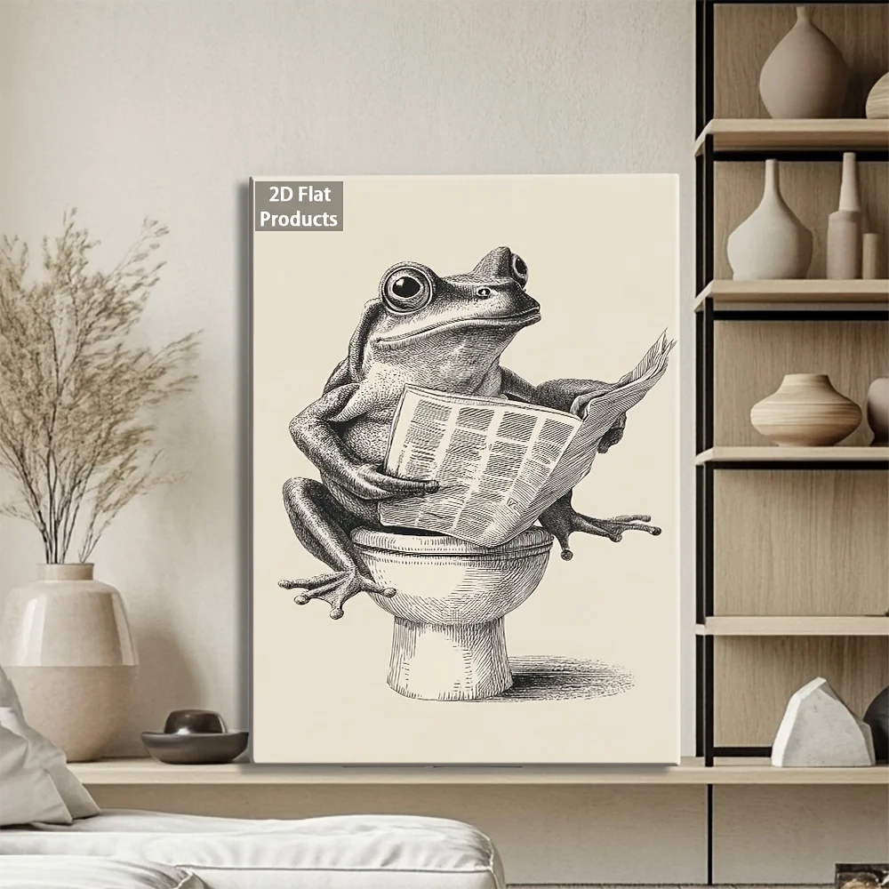 2D Flat, 2D Flat, 2D Flat 1pc Wooden Frame Canvas Poster Wall Art, Anthropomorphic Frog Sitting on Tet Reading Newspaper Detail.
2D Flat, 2D Flat, 2D Flat 1pc Wooden Frame Canvas Poster Wall Art, Anthropomorphic Frog Sitting on Tet Reading Newspaper Detail.