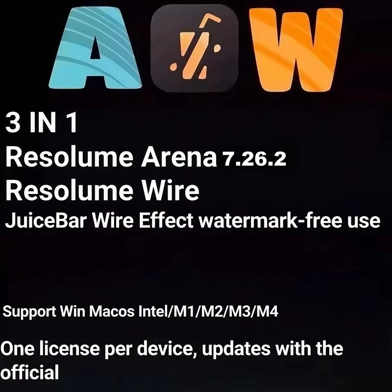 Resolume Arena 7.26.2 License 3in1 Including Resolume Wire andJuiceBar Wire Effect Software Support Upgrade
Resolume Arena 7.26.2 License 3in1 Including Resolume Wire andJuiceBar Wire Effect Software Support Upgrade
