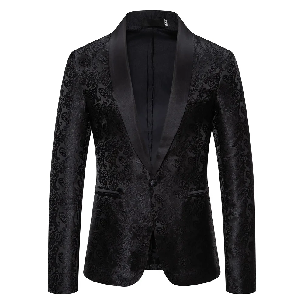 Mens Black Paisley Jacquard Blazer Suit Jacket Shawl Lapel One Button Dress Blazers Men Wedding Prom Halloween Costume Homme XXL
Mens Black Paisley Jacquard Blazer Suit Jacket Shawl Lapel One Button Dress Blazers Men Wedding Prom Halloween Costume Homme XXL