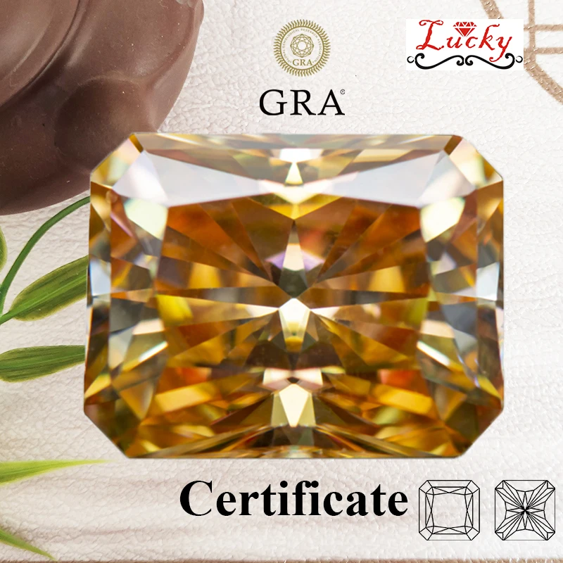 Moissanite Radiant Shape Champagne Color VVS1 Charms Beads for DIY Jewelry Making Necklace Rings Materials with GRA Certificate
Moissanite Radiant Shape Champagne Color VVS1 Charms Beads for DIY Jewelry Making Necklace Rings Materials with GRA Certificate
