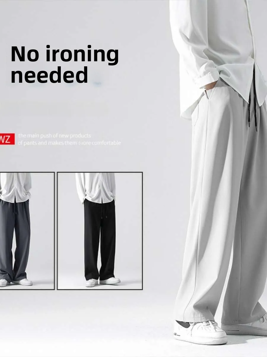 Ice Silk Loose Fit Casual Pants High Waist ort Length Spring Season Thin Model Versatile Men's Faion Trousers
Ice Silk Loose Fit Casual Pants High Waist ort Length Spring Season Thin Model Versatile Men's Faion Trousers