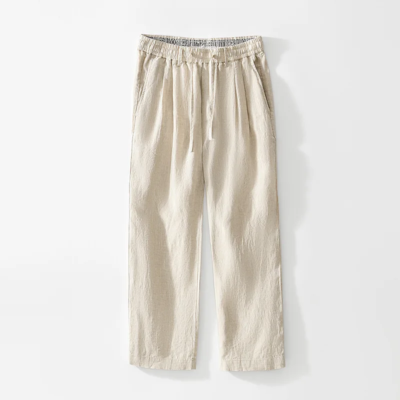 Новые 100% льняные брюки для мужчин в японском ретро-стиле, повседневные, полноразмерные, с эластичным поясом и шнурком, дышащие.
Новые 100% льняные брюки для мужчин в японском ретро-стиле, повседневные, полноразмерные, с эластичным поясом и шнурком, дышащие.