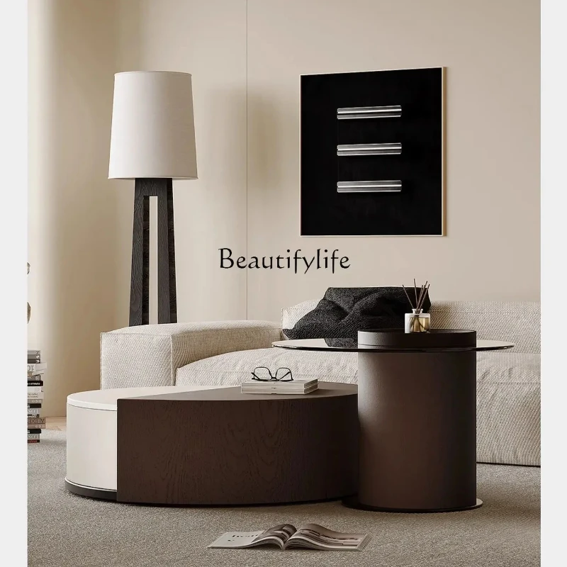 A minimalist round coffee table high-end small apartment rotating storage coffee table
A minimalist round coffee table high-end small apartment rotating storage coffee table