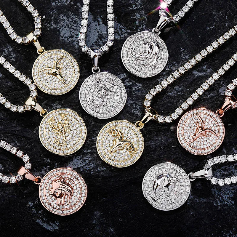 Dascusto Retro Fashion zircon hip hop personalized collarbone necklace 12 Constellation Round Shape Pendant Necklace For Women
Dascusto Retro Fashion zircon hip hop personalized collarbone necklace 12 Constellation Round Shape Pendant Necklace For Women