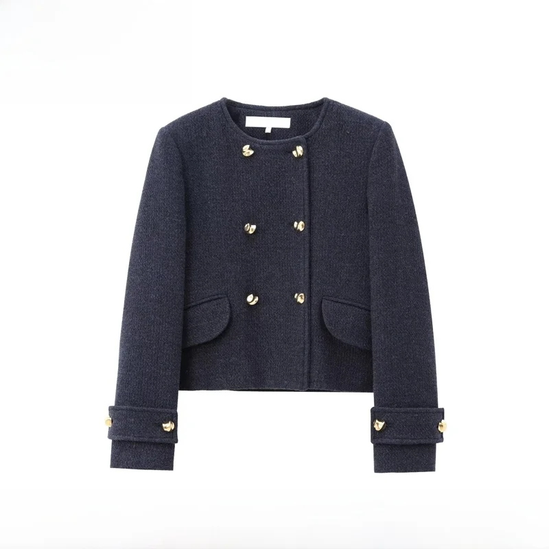 EVEA New Women's Faion Mixed Fiber Coat Autumn Winter Button Decorated Versatile Outerwear Long Sve round Ne Open Front
EVEA New Women's Faion Mixed Fiber Coat Autumn Winter Button Decorated Versatile Outerwear Long Sve round Ne Open Front