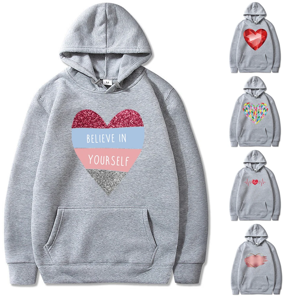 Hoodies Pullover Sweatshirt Unisex Men and Women's Love Print Casual Student Fashion Hooded Commuter Long Sleeve Tops Clothes
Hoodies Pullover Sweatshirt Unisex Men and Women's Love Print Casual Student Fashion Hooded Commuter Long Sleeve Tops Clothes