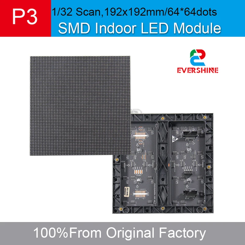 P3 192X192 Indoor LED Full Color Module Pixel Display SMD2121 Lights 64x64 Pixel RGB Matrix Panel Video Screen 1920 Refresh 32S
P3 192X192 Indoor LED Full Color Module Pixel Display SMD2121 Lights 64x64 Pixel RGB Matrix Panel Video Screen 1920 Refresh 32S