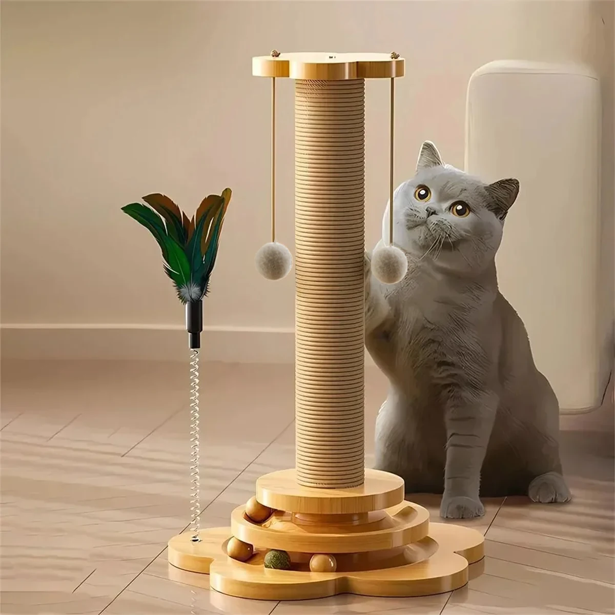 Solid Wood Carousel Cat Toys Sisal Cat Climbing Post Claw Sharpener Wear-resistant And Non-dandruff Pet Supplies
Solid Wood Carousel Cat Toys Sisal Cat Climbing Post Claw Sharpener Wear-resistant And Non-dandruff Pet Supplies