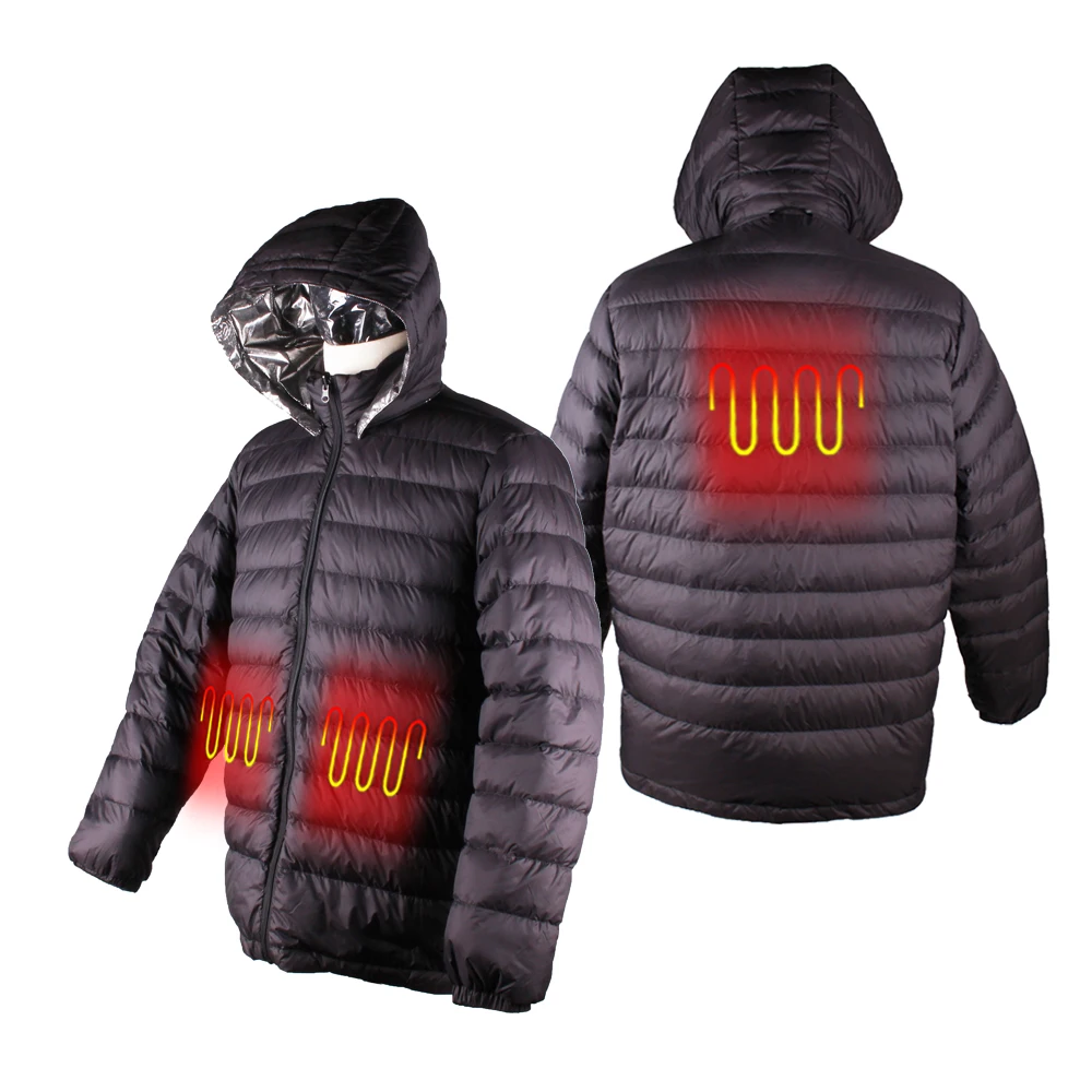 Wind Resistant Heated Goose Down Jacket Apparel with 3 Heating Areas and USB Charging
Wind Resistant Heated Goose Down Jacket Apparel with 3 Heating Areas and USB Charging