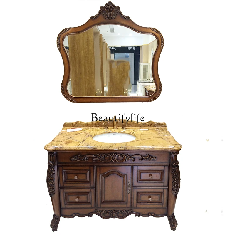 Oak European bathroom cabinet floor-to-ceiling solid wood antique bathroom cabinet washstand wash combination
Oak European bathroom cabinet floor-to-ceiling solid wood antique bathroom cabinet washstand wash combination