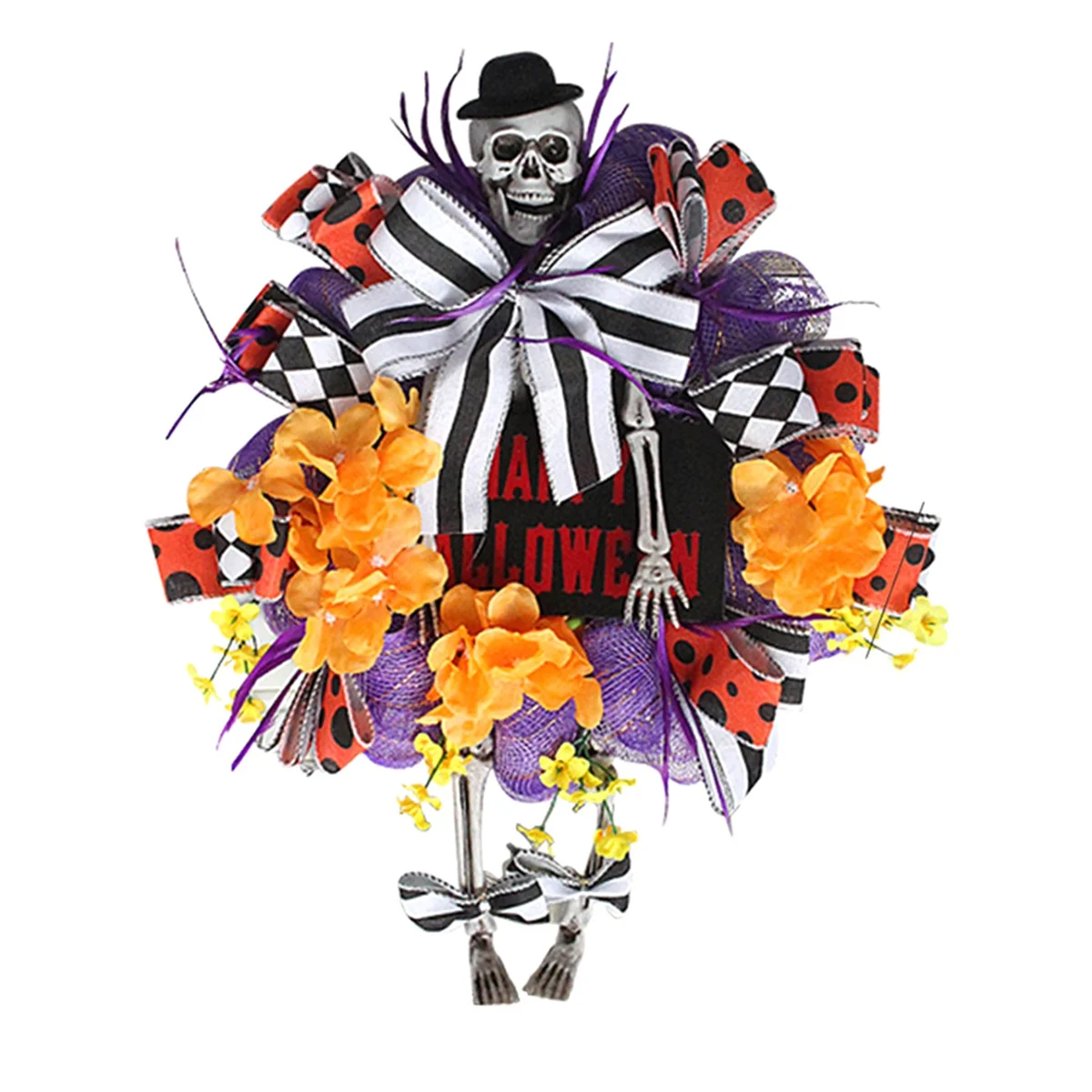 Halloween Wreath for Front Door,Halloween Mesh Wreath,Pumkin &Human Skeleton with Legs,Fun Halloween Porch Decor
Halloween Wreath for Front Door,Halloween Mesh Wreath,Pumkin &Human Skeleton with Legs,Fun Halloween Porch Decor