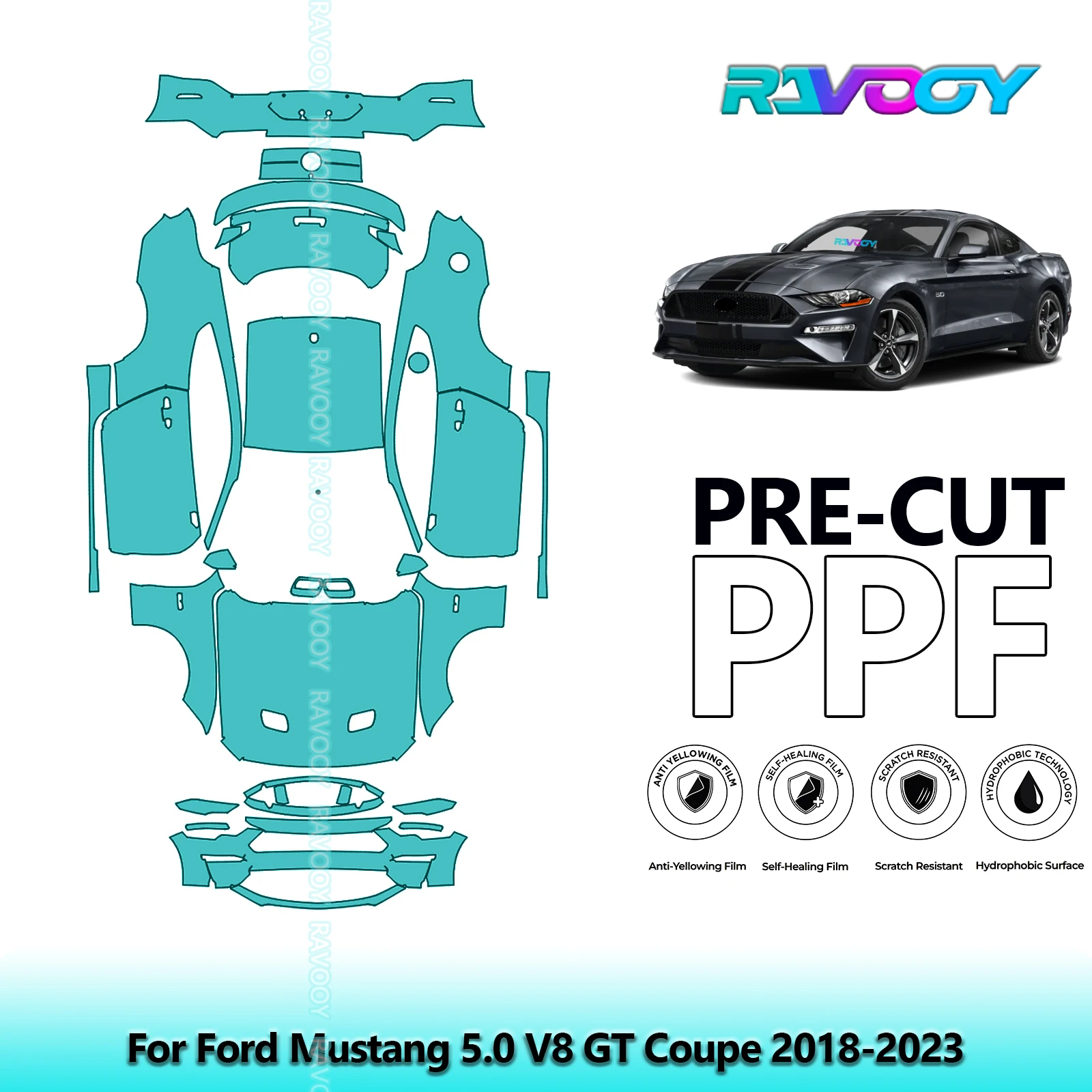 Car Precut PPF Paint Protection Film Full Vehicle For Ford Mustang 5.0 V8 GT Coupe 2018-2023
Car Precut PPF Paint Protection Film Full Vehicle For Ford Mustang 5.0 V8 GT Coupe 2018-2023