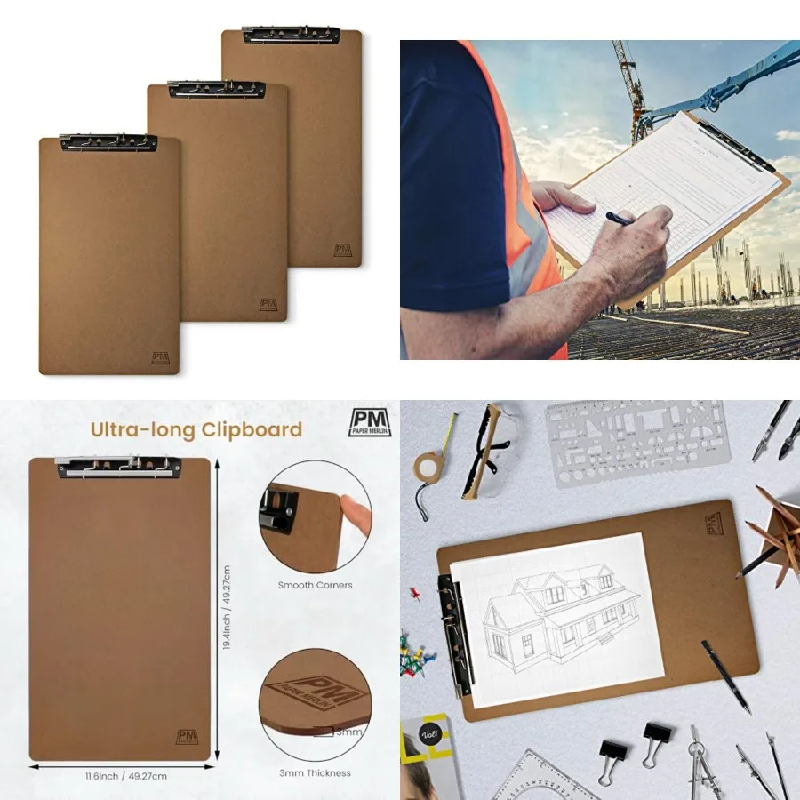 Ledger Clipboards 19'' x 11'' - MDF 11x17 Clipboard with Large Clip Extra Writing Space for Your Paper 3 Pack
Ledger Clipboards 19'' x 11'' - MDF 11x17 Clipboard with Large Clip Extra Writing Space for Your Paper 3 Pack