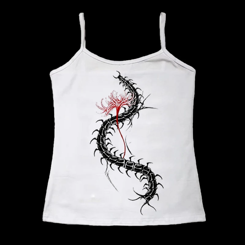 European and American 2025 Spring and Summer New Y2K Sexy temperament Women's T-shirt Gothic Printed Pattern Two Piece Set Strap
European and American 2025 Spring and Summer New Y2K Sexy temperament Women's T-shirt Gothic Printed Pattern Two Piece Set Strap