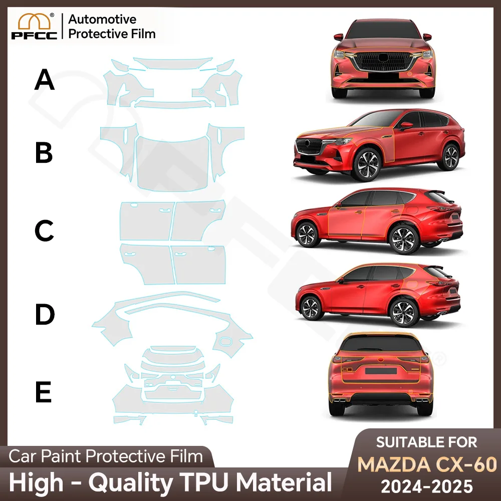 Pre-cut Paint Protection Film Clear TPU PPF Anti Scratch Accessories 8.5thick Transparent Sticker For Mazda CX60 CX-60 2024-UP
Pre-cut Paint Protection Film Clear TPU PPF Anti Scratch Accessories 8.5thick Transparent Sticker For Mazda CX60 CX-60 2024-UP