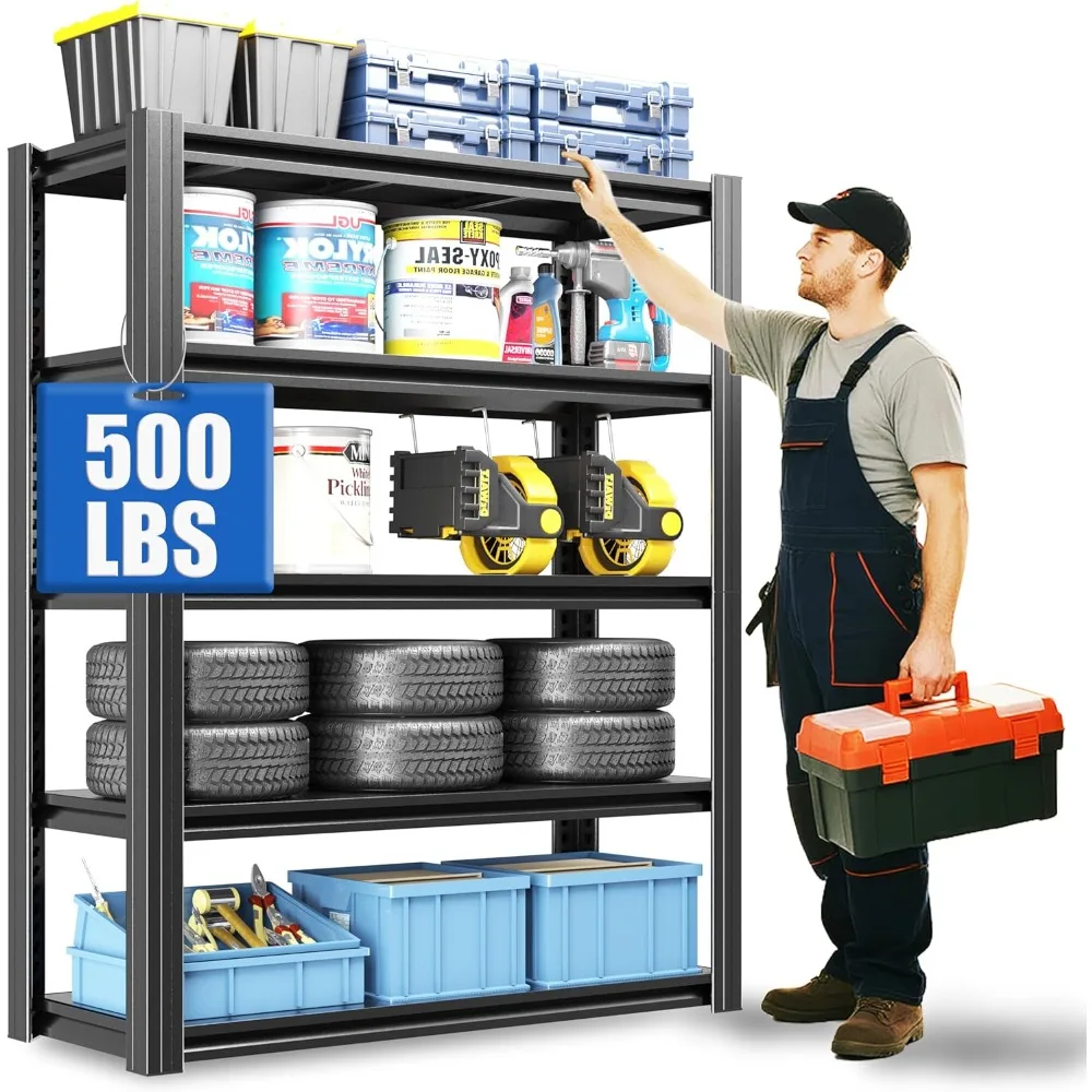 72 Inch Heavy Duty Garage Shelving 5 Tier Storage Shelves Metal Rack Unit 2500 LBS Capacity Utility Shelf for Workshop
72 Inch Heavy Duty Garage Shelving 5 Tier Storage Shelves Metal Rack Unit 2500 LBS Capacity Utility Shelf for Workshop