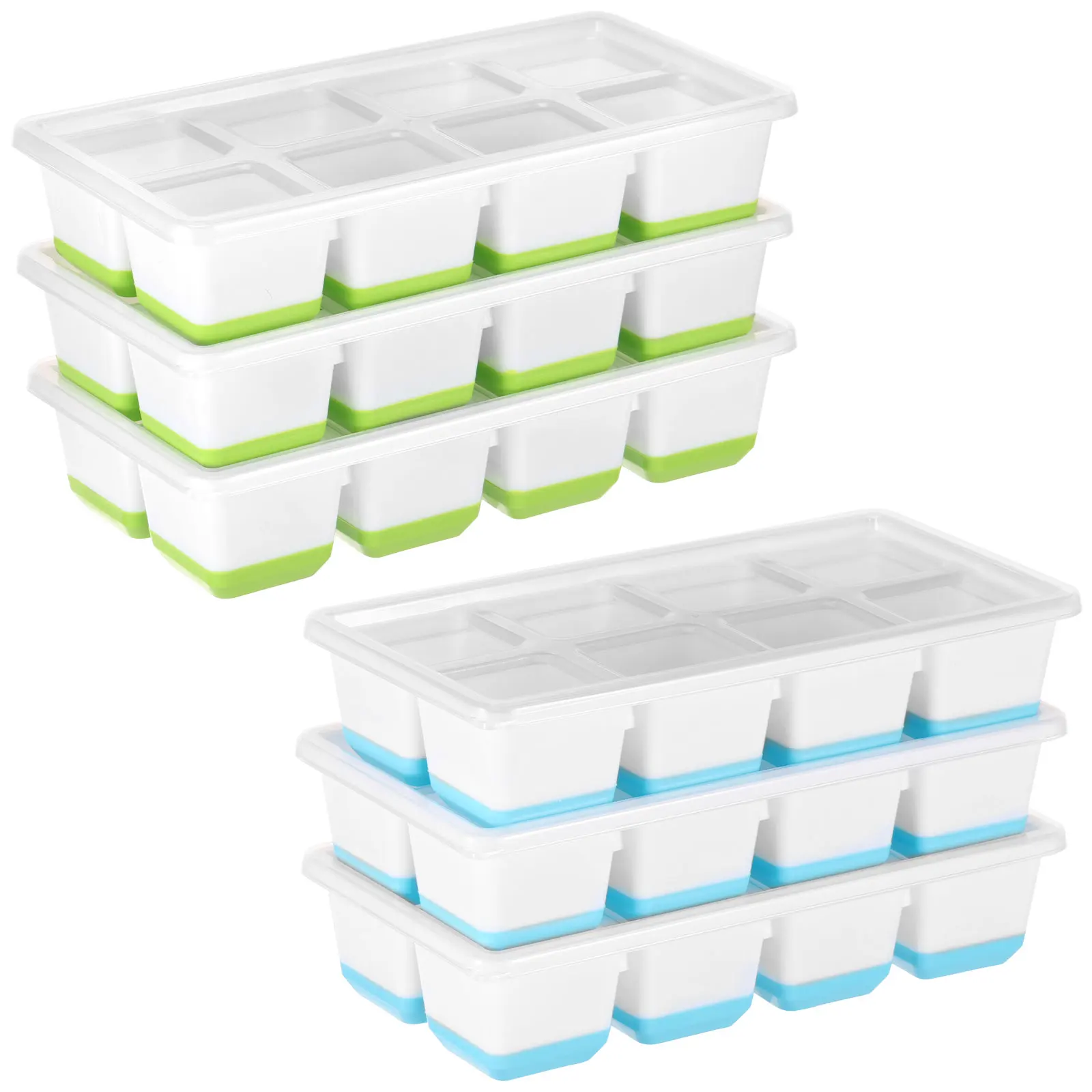 6 Pcs Ice Cube Tray with Lid Easy Release Flexible Ice Tray for Freezer Reusable Cube Mold for Cocktail Whiskey Coffee Juice
6 Pcs Ice Cube Tray with Lid Easy Release Flexible Ice Tray for Freezer Reusable Cube Mold for Cocktail Whiskey Coffee Juice