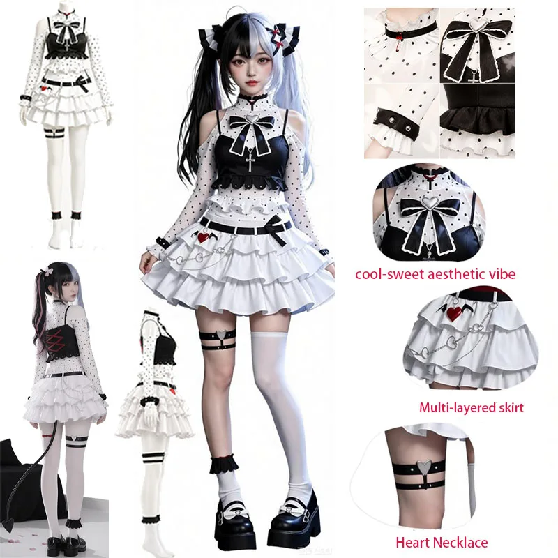 WHH Anime NTE Lacrimosa Cosplay Black and white nursery rhyme traditional Chinese style anime cosplay game character costume
WHH Anime NTE Lacrimosa Cosplay Black and white nursery rhyme traditional Chinese style anime cosplay game character costume