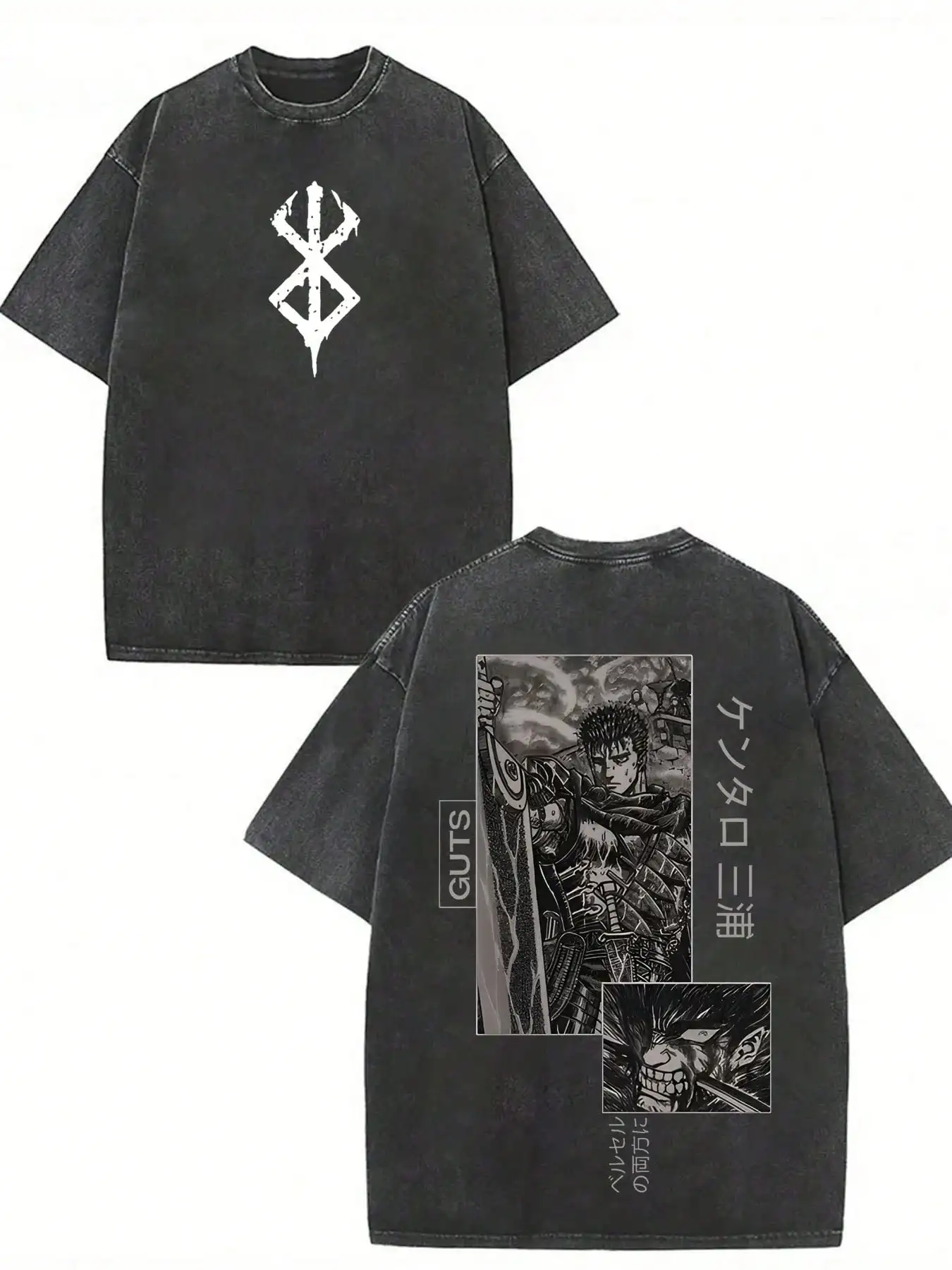 Black Washed Cotton Graphic Tee with Distressed Print, Loose Fit Streetwear Style
Black Washed Cotton Graphic Tee with Distressed Print, Loose Fit Streetwear Style