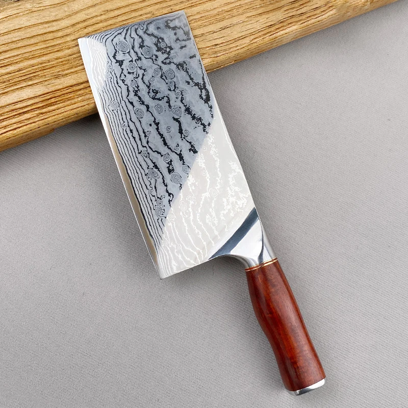 7.7 Inch Chinese Chef Knife 73-layer Damascus Steel 10Cr15Mov Blade Rosewood Handle Slicing Vegetable Cleaver Meat Kitchen Knife
7.7 Inch Chinese Chef Knife 73-layer Damascus Steel 10Cr15Mov Blade Rosewood Handle Slicing Vegetable Cleaver Meat Kitchen Knife
