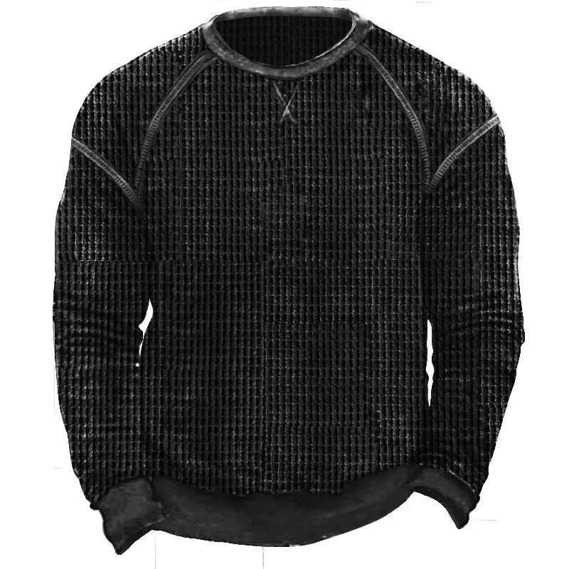 Men's Waffle Pullover Knitted Sweater Autumn and Winter Outdoor Casual Solid Color Top for Men
Men's Waffle Pullover Knitted Sweater Autumn and Winter Outdoor Casual Solid Color Top for Men