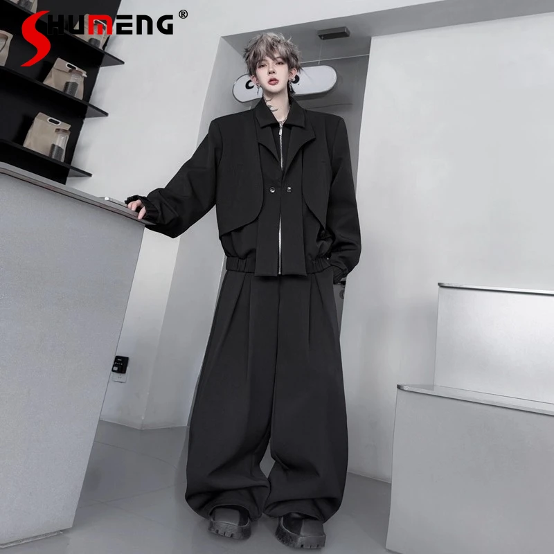 2025 мужские осенние новые комплекты из 2 предметов, мужские комплекты из двух предметов в стиле ретро, короткие куртки, мужские модные широкие длинные брюки, стильные комплекты из двух предметов
2025 мужские осенние новые комплекты из 2 предметов, мужские комплекты из двух предметов в стиле ретро, короткие куртки, мужские модные широкие длинные брюки, стильные комплекты из двух предметов