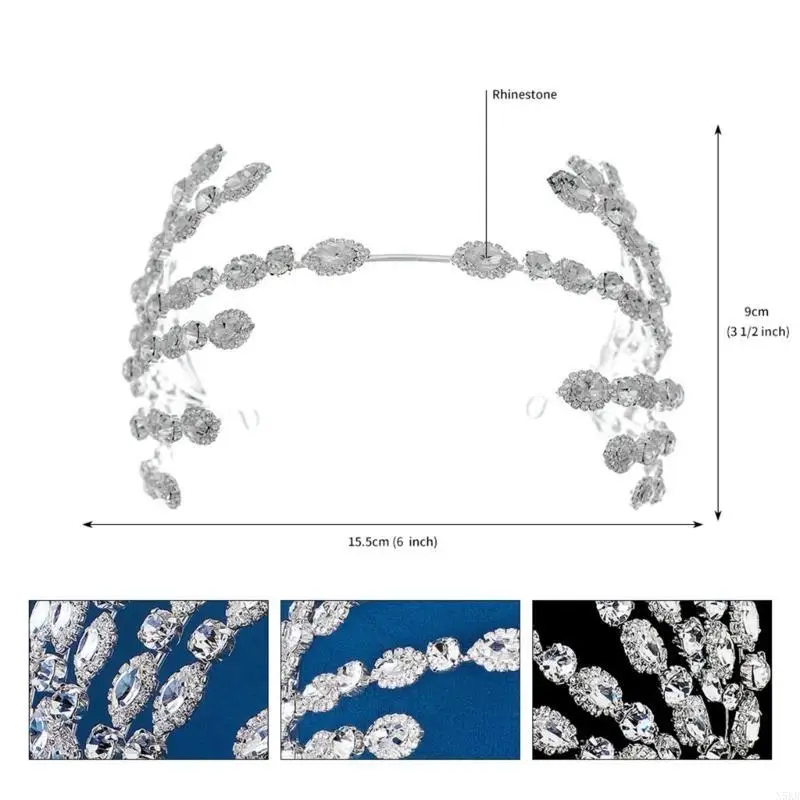 N5KB Formal Event Hairhoop Shimmering Rhinestones Flower Hairband Bride Wedding Props
N5KB Formal Event Hairhoop Shimmering Rhinestones Flower Hairband Bride Wedding Props