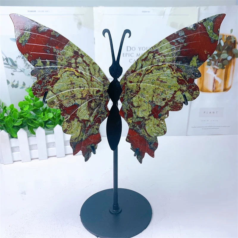 Natural Dragon Blood Stone Crystal Butterfly Wings, Healing Reiki Statue, Gemstone, Home Ornament Decoration, 1Pair
Natural Dragon Blood Stone Crystal Butterfly Wings, Healing Reiki Statue, Gemstone, Home Ornament Decoration, 1Pair