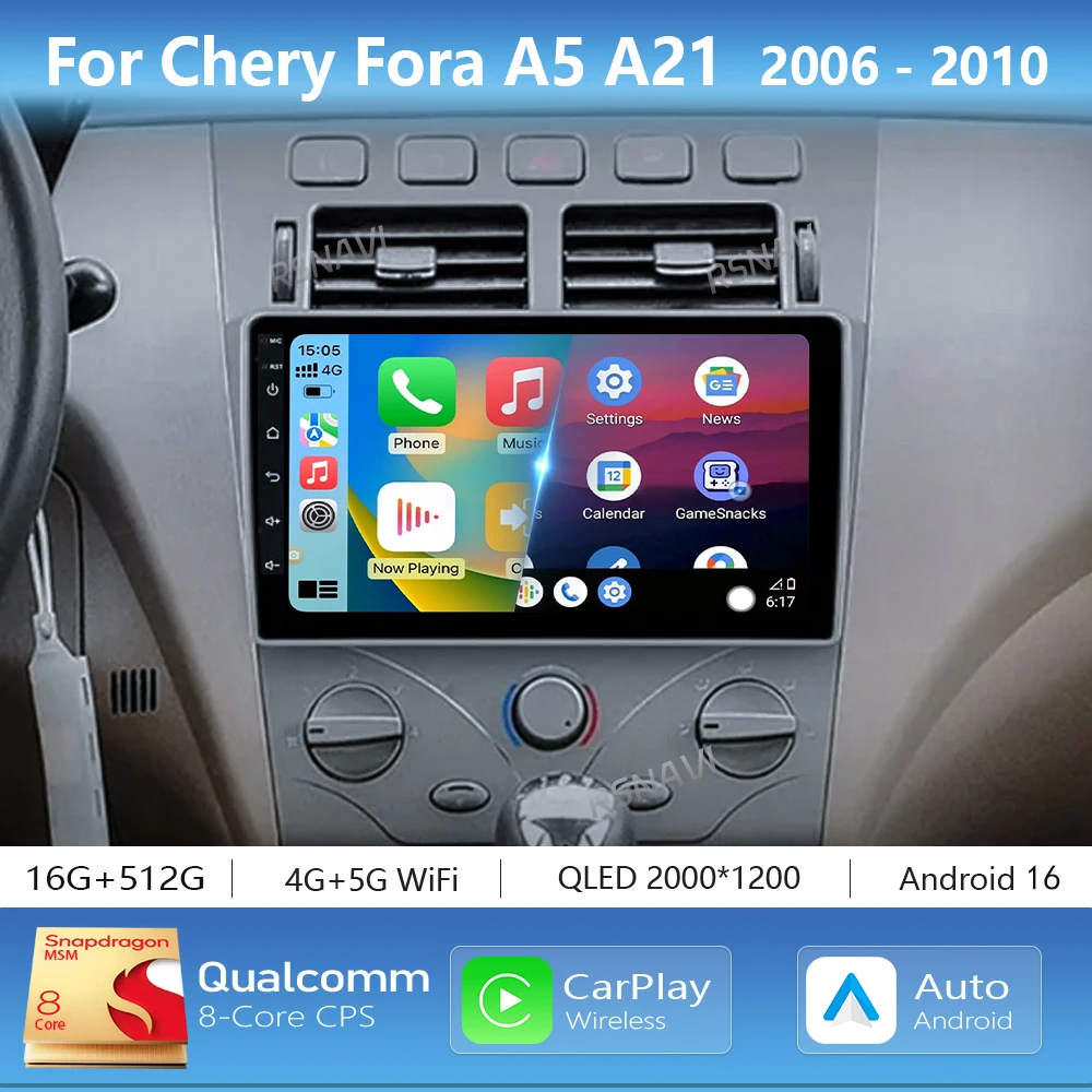Android 16 Carplay Auto 2K Screen Car Multimedia Radio Player For Chery Fora A5 A21 2006 - 2010 Cowin 3 A21 Autoradio Stereo 4G
Android 16 Carplay Auto 2K Screen Car Multimedia Radio Player For Chery Fora A5 A21 2006 - 2010 Cowin 3 A21 Autoradio Stereo 4G