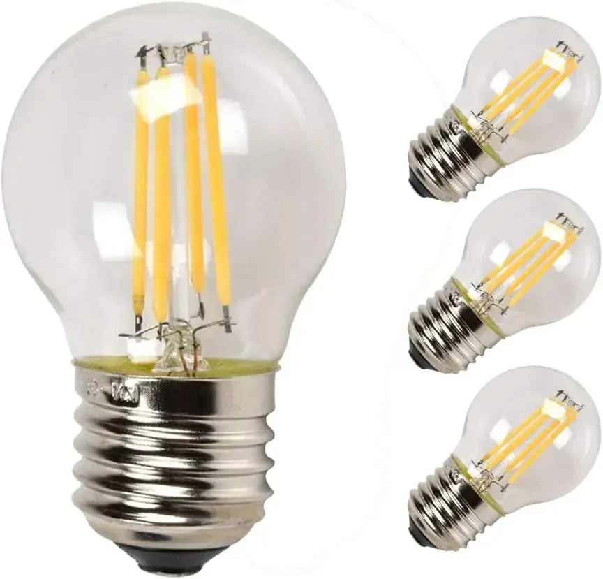 4W G45 G14 Dimmable Edison LED Bulb 4 Pack - 40W Equivalent, 400LM, 2700K Warm White, E26 120V
4W G45 G14 Dimmable Edison LED Bulb 4 Pack - 40W Equivalent, 400LM, 2700K Warm White, E26 120V