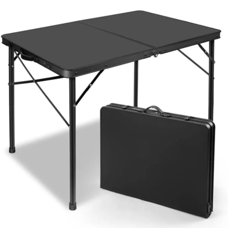 35 inch Folding Table for 4 Person, Heavy-Duty Metal Tabletop, 2 Adjustable Height Camping Table, Portable Outdoor Table with C
35 inch Folding Table for 4 Person, Heavy-Duty Metal Tabletop, 2 Adjustable Height Camping Table, Portable Outdoor Table with C