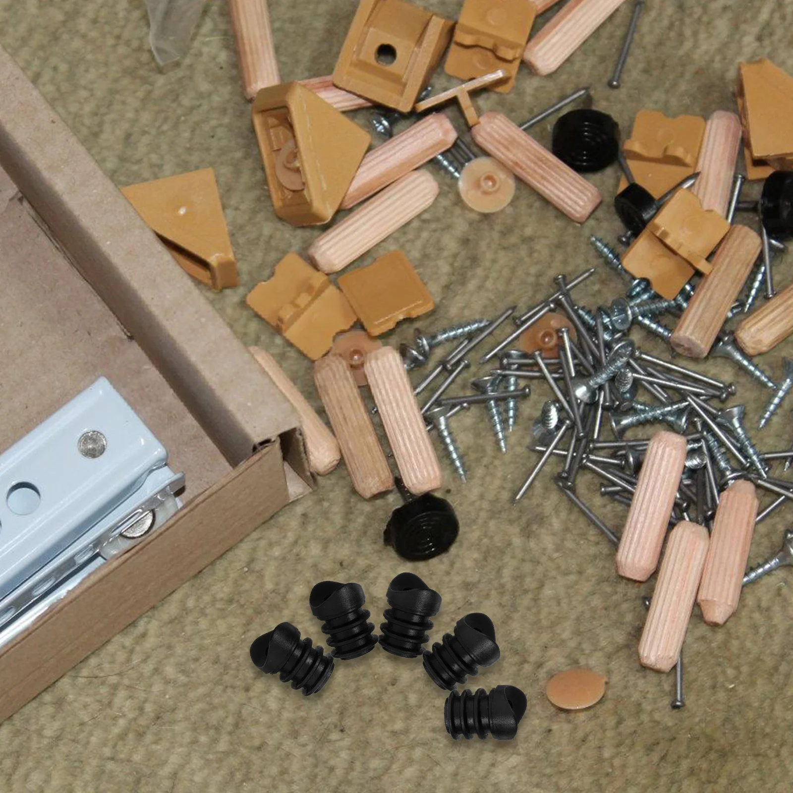 20pcs Furniture Socket Inserts M6 Threaded Plastic Replacement Caster Sockets For Chair Feet Easy Installation Durable Mounting