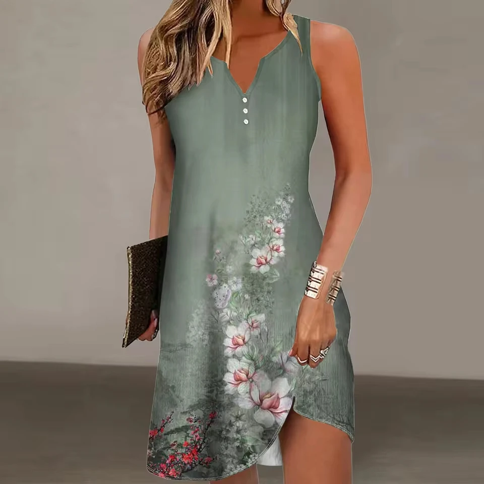 Vacation Sundresses For Women Womens Summer Dress Casual Button Down V Neck Sleeveless Boho Vestidos De Elegantes 2025
Vacation Sundresses For Women Womens Summer Dress Casual Button Down V Neck Sleeveless Boho Vestidos De Elegantes 2025