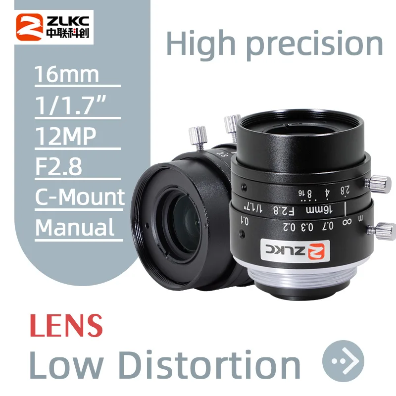 ZLKC 1/1.7 inch C-mount 16mm camera lens machine vision lens F2.8 manual Iris 12MP High resolution fa Industrial lens
ZLKC 1/1.7 inch C-mount 16mm camera lens machine vision lens F2.8 manual Iris 12MP High resolution fa Industrial lens