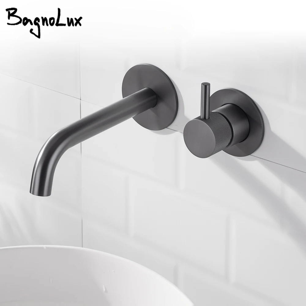 Gunmetal Basin Faucet Bathroom Sink Tap Knurled Wall Mounted Hot And Cold Water Single Handle Single Spout Washbasin Mixer
Gunmetal Basin Faucet Bathroom Sink Tap Knurled Wall Mounted Hot And Cold Water Single Handle Single Spout Washbasin Mixer