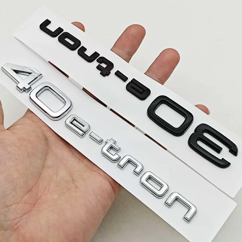 3D ABS Chrome Black Car Letters Logo 40e-tron 30e-tron Rear Trunk Badge Sticker For Audi Q4 Sportback Q6 e-tron Tail Accessories
3D ABS Chrome Black Car Letters Logo 40e-tron 30e-tron Rear Trunk Badge Sticker For Audi Q4 Sportback Q6 e-tron Tail Accessories