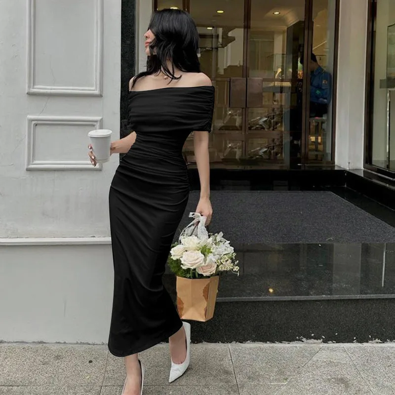 2025Popular Spring European and American off-Shoulder Pleated Dress Slim Fit Flattering Split Hem Slip Dress Long Dress
2025Popular Spring European and American off-Shoulder Pleated Dress Slim Fit Flattering Split Hem Slip Dress Long Dress