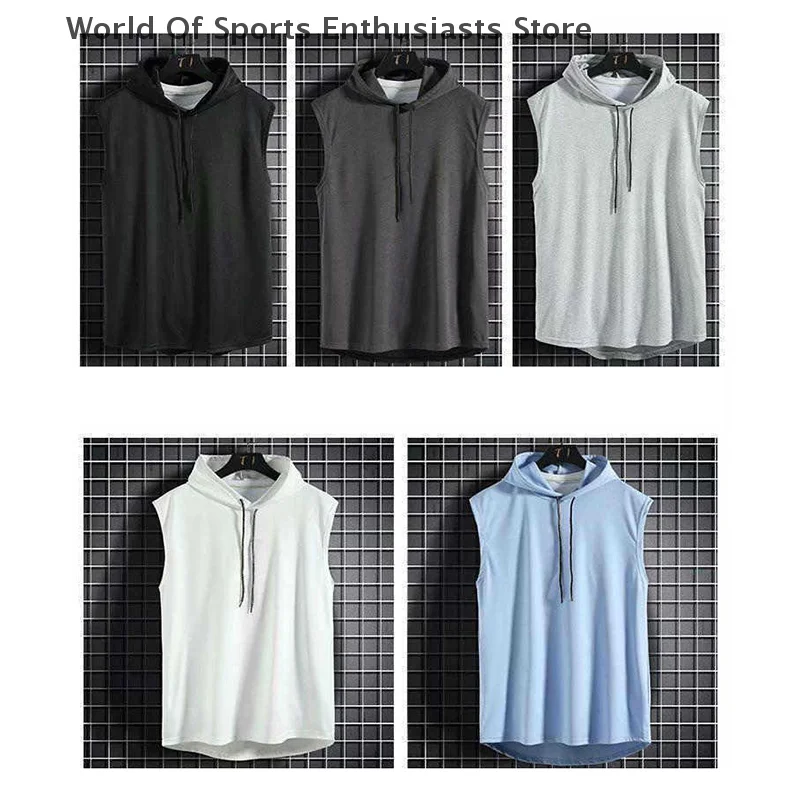 Sleeveless Vest Top Men T-Shirt Solid Color Hooded Sweatshirt Lace-Up T-Shirt Hip Hop Sweatshirt
Sleeveless Vest Top Men T-Shirt Solid Color Hooded Sweatshirt Lace-Up T-Shirt Hip Hop Sweatshirt
