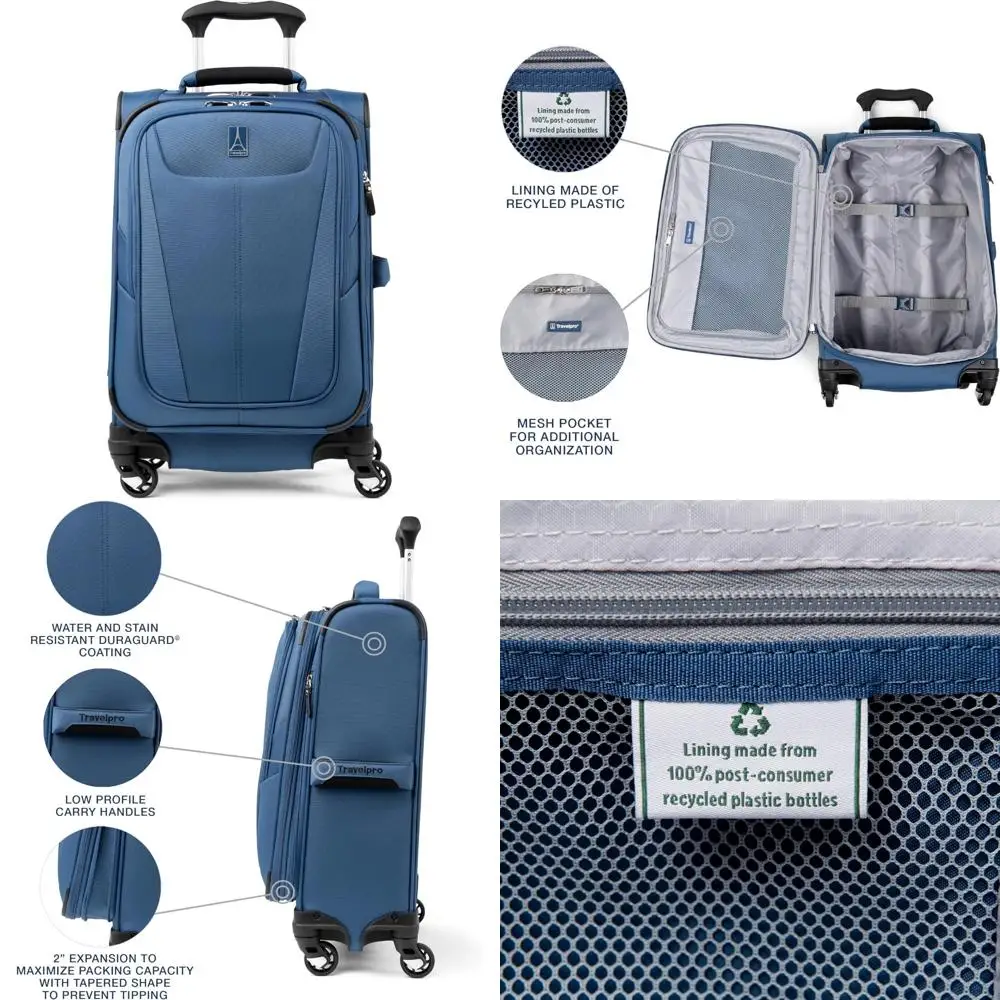 Lightweight Expandable Softside Carry-On Luggage with 4 Spinner Wheels, Unisex Suitcase, Ensign Blue, Ideal for Travel
Lightweight Expandable Softside Carry-On Luggage with 4 Spinner Wheels, Unisex Suitcase, Ensign Blue, Ideal for Travel